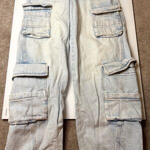 Zara wide legs  Light Blue Cargo Jeans